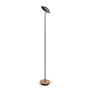 Royyo Floor Lamp, Matte Black Body, White Oak base plate