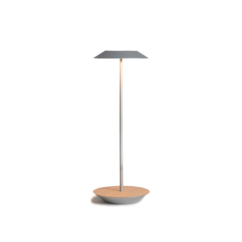 Royyo Desk Lamp, Silver body, White Oak base plate