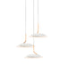 Royyo Pendant (Circular with 3 pendants), Matte White with Gold accent, Matte White Canopy