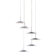 Royyo Pendant (Circular with 6 pendants), Chrome, Matte White Canopy