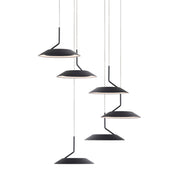 Royyo Pendant (Circular with 6 pendants), Matte Black, Matte Black Canopy