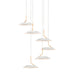 Royyo Pendant (Circular with 6 pendants), Matte White with Gold accent, Matte White Canopy
