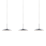 Royyo Pendant (linear with 3 pendants), Chrome, Matte White Canopy