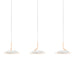 Royyo Pendant (linear with 3 pendants), Matte White with Gold accent, Matte White Canopy