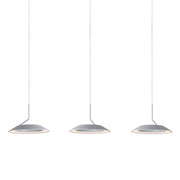 Royyo Pendant (linear with 3 pendants), Silver, Silver Canopy