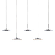 Royyo Pendant (linear with 5 pendants), Chrome, Matte White Canopy