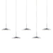 Royyo Pendant (linear with 5 pendants), Chrome, Matte White Canopy