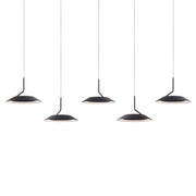 Royyo Pendant (linear with 5 pendants), Matte Black, Matte Black Canopy
