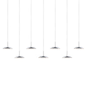Royyo Pendant (linear with 7 pendants), Chrome, Matte White Canopy