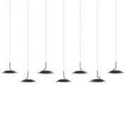 Royyo Pendant (linear with 7 pendants), Matte Black, Matte Black Canopy