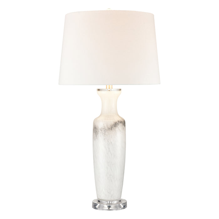 Abilene Glass Table Lamp in White