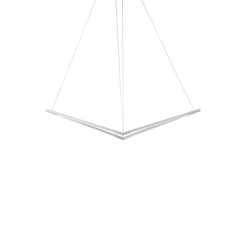 Z-Bar Pendant Small Bird, Soft Warm, Silver, 34" x 10.5" x 6.7"