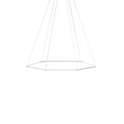 Z-Bar Pendant Small Honeycomb, Soft Warm, Matte White, 36" x 32"