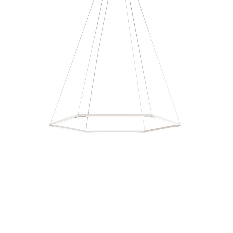 Z-Bar Pendant Small Honeycomb, Soft Warm, Matte White, 36" x 32"