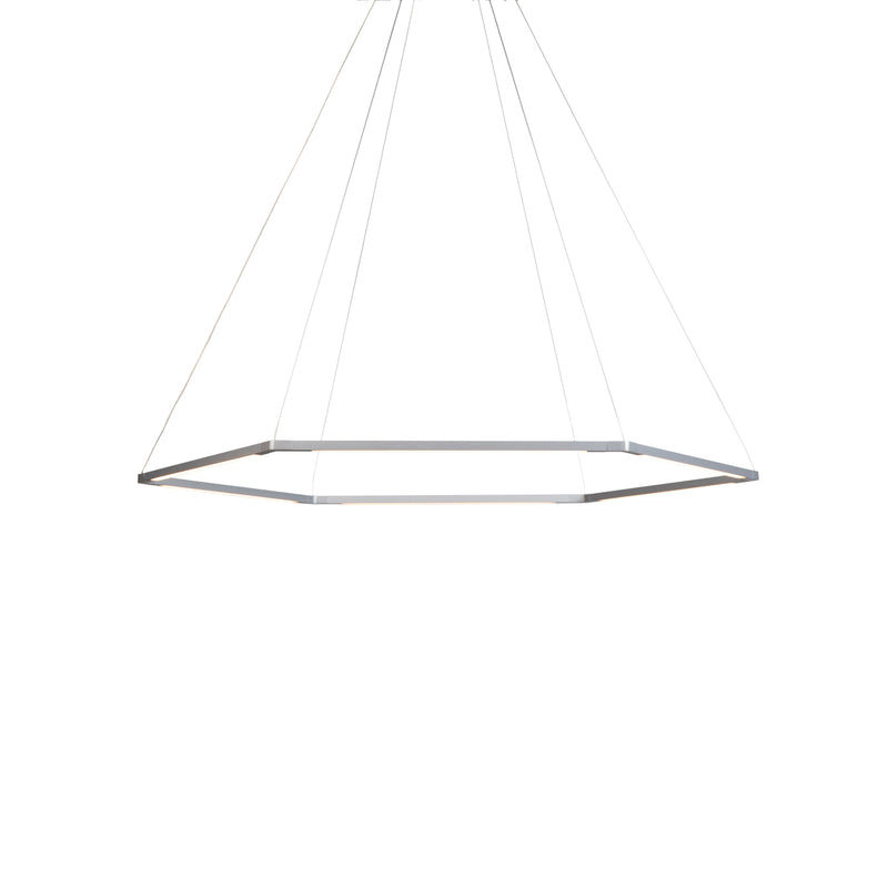 Z-Bar Pendant Small Honeycomb, Soft Warm, Silver, 36" x 32"