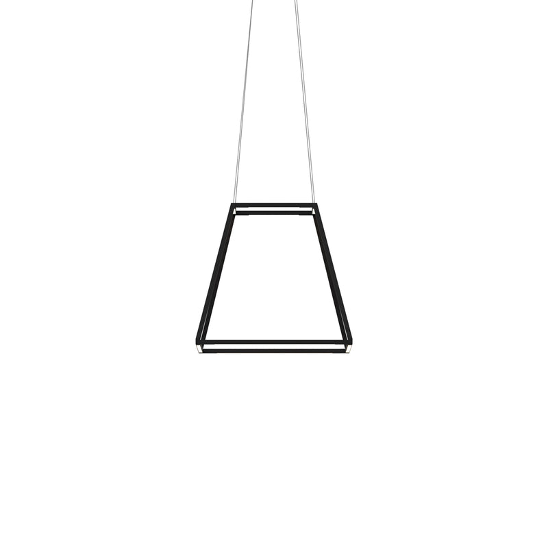 Z-Bar Pendant Rise Small Square, Soft Warm, Matte Black, 18" x 18" x 17"