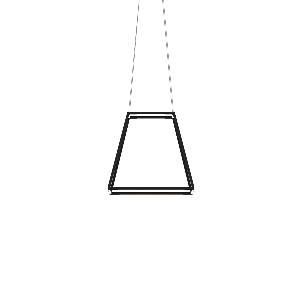 Z-Bar Pendant Rise Small Square, Soft Warm, Matte Black, 18" x 18" x 17"