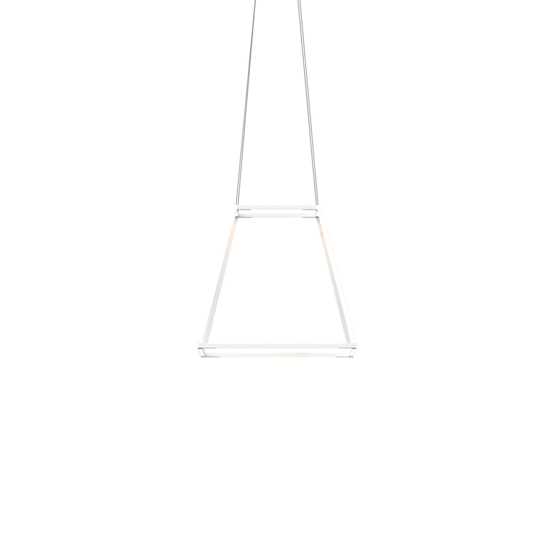 Z-Bar Pendant Rise Small Square, Soft Warm, Matte White, 18" x 18" x 17"