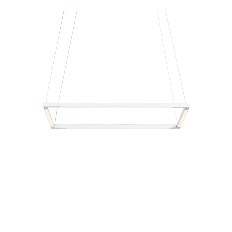 Z-Bar Pendant Small Square, Soft Warm, Matte White, 18" x 18"