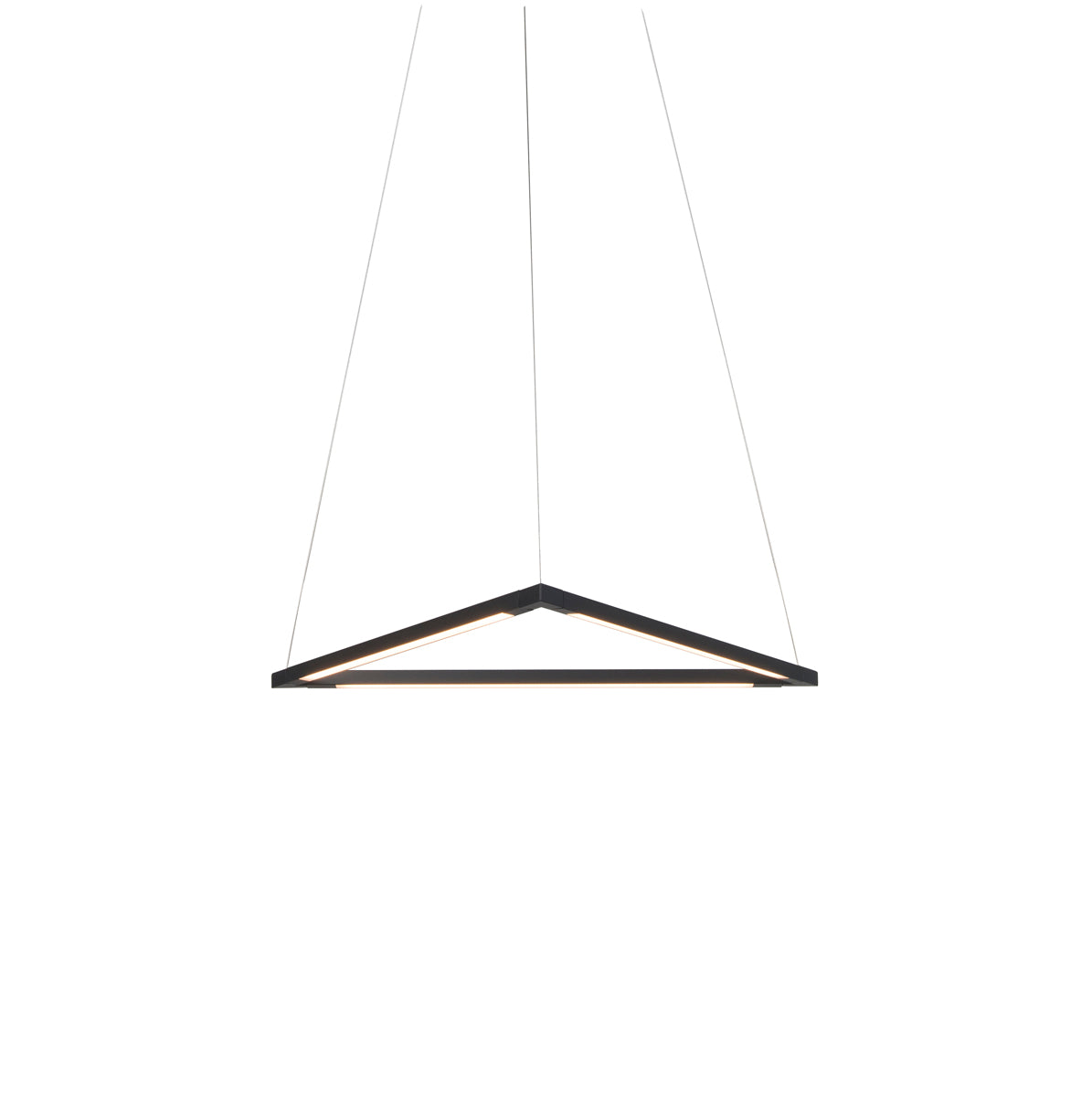 Z-Bar Pendant Small Triangle, Soft Warm, Matte Black, 18" x 16"
