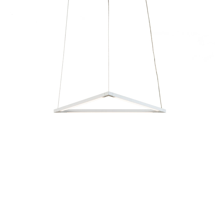 Z-Bar Pendant Small Triangle, Soft Warm, Matte White, 18" x 16"