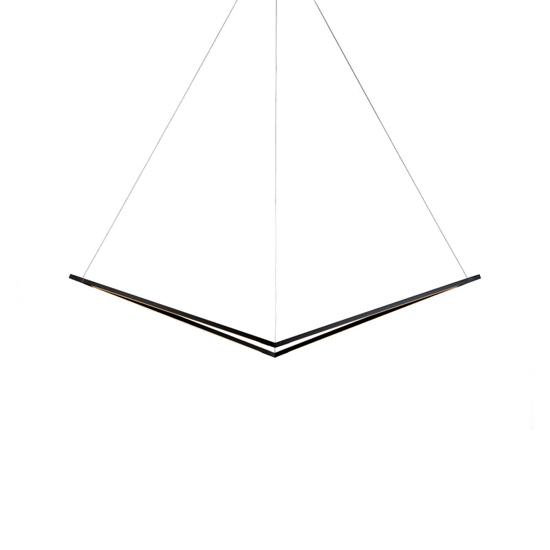Z-Bar Pendant Medium Bird, Soft Warm, Matte Black, 49" x 15" x 9.3"