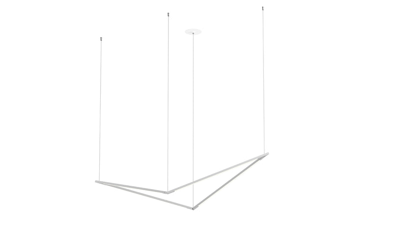 Z-Bar Pendant Medium Bird, Soft Warm, Silver, 49" x 15" x 9.3"