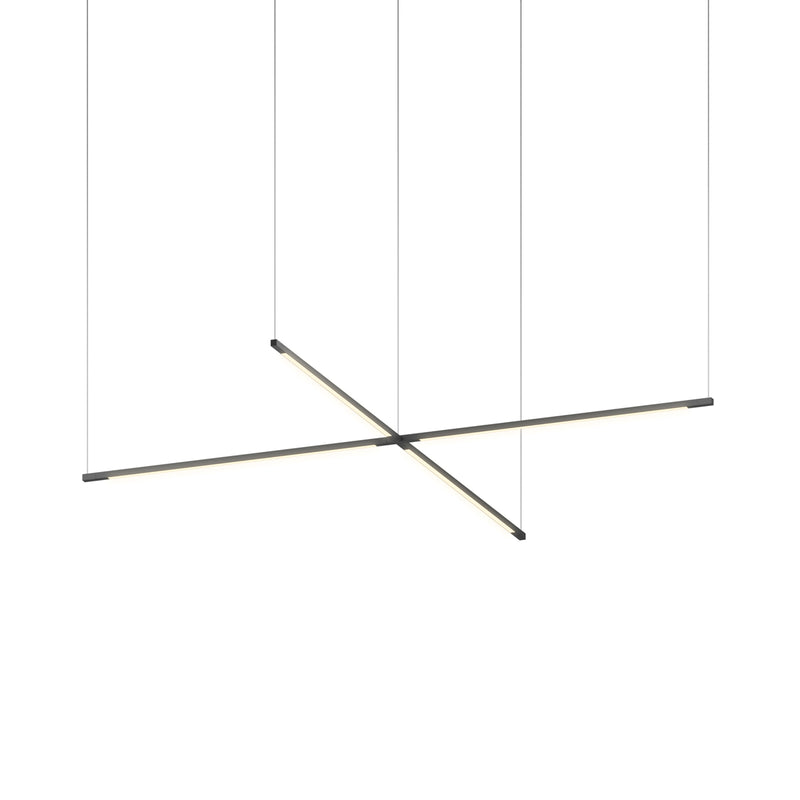 Z-Bar Pendant Medium Cross, Matte Black (24" light bars)