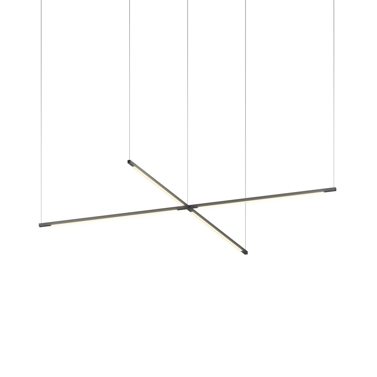 Z-Bar Pendant Medium Cross, Matte Black (24" light bars)