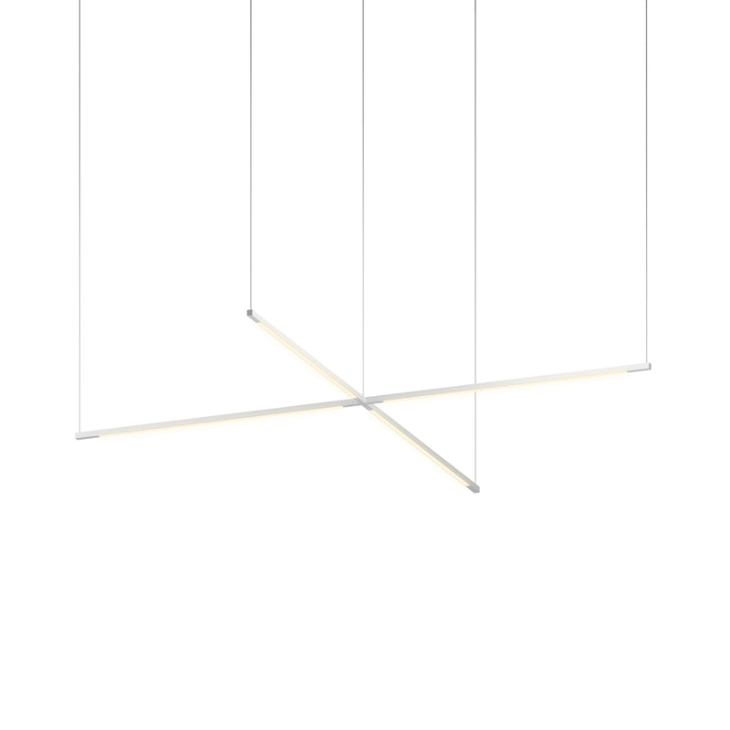 Z-Bar Pendant Medium Cross, Silver (24" light bars)