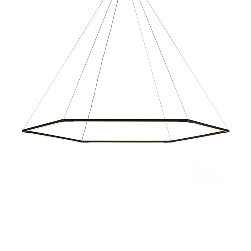 Z-Bar Pendant Medium Honeycomb, Soft Warm, Matte Black, 52" x 45"