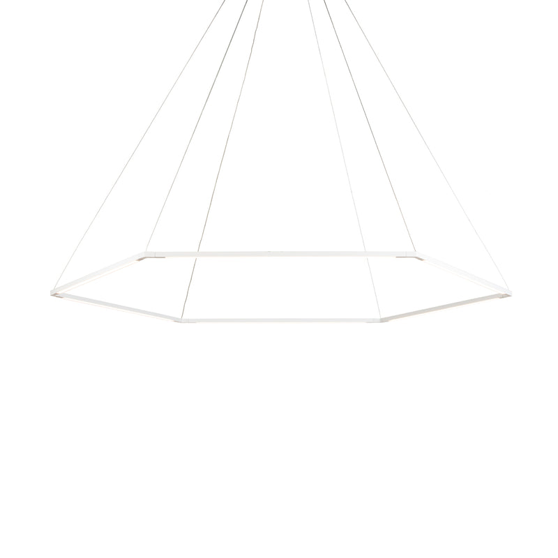 Z-Bar Pendant Medium Honeycomb, Soft Warm, Matte White, 52" x 45"