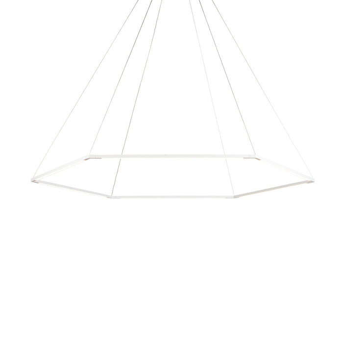Z-Bar Pendant Medium Honeycomb, Soft Warm, Matte White, 52" x 45"