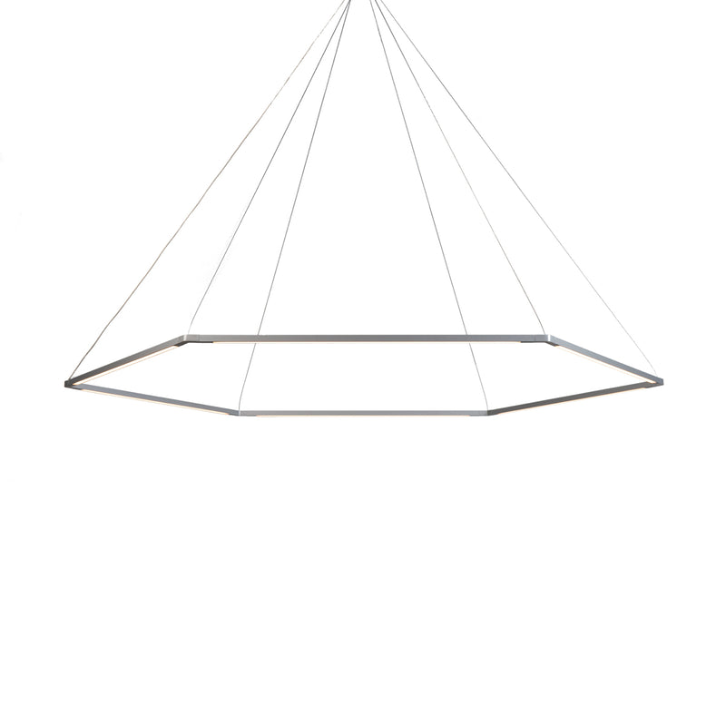 Z-Bar Pendant Medium Honeycomb, Soft Warm, Silver, 52" x 45"