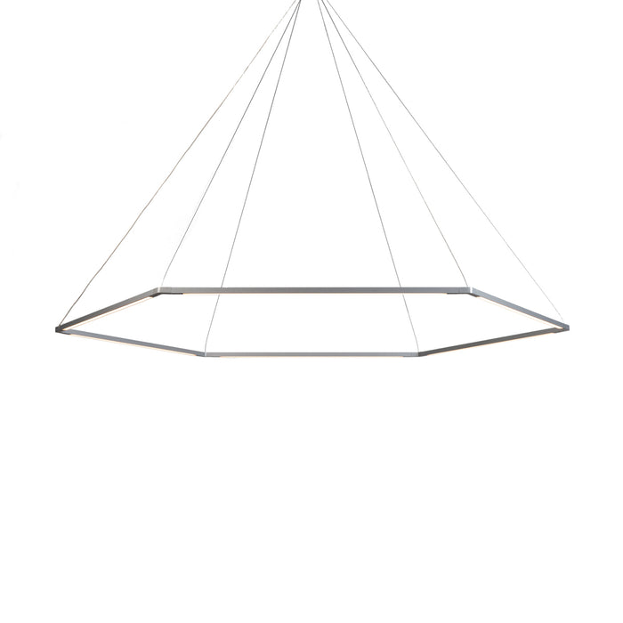 Z-Bar Pendant Medium Honeycomb, Soft Warm, Silver, 52" x 45"