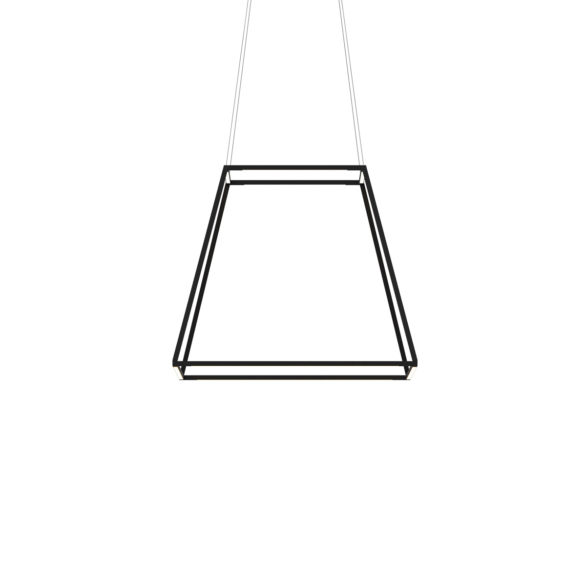 Z-Bar Pendant Rise Medium Square, Soft Warm, Matte Black, 26" x 26" x 22"