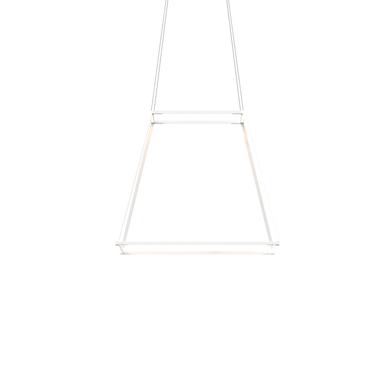 Z-Bar Pendant Rise Medium Square, Soft Warm, Matte White, 26" x 26" x 22"