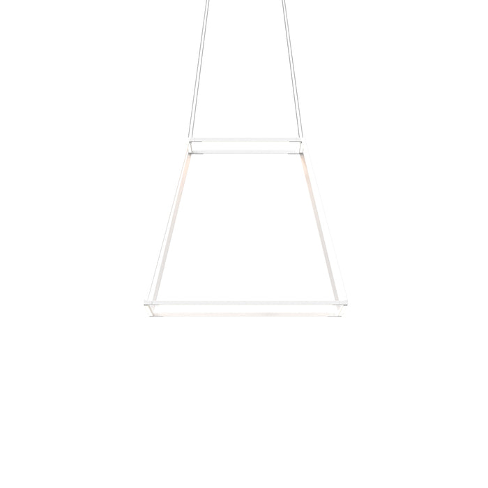 Z-Bar Pendant Rise Medium Square, Soft Warm, Matte White, 26" x 26" x 22"