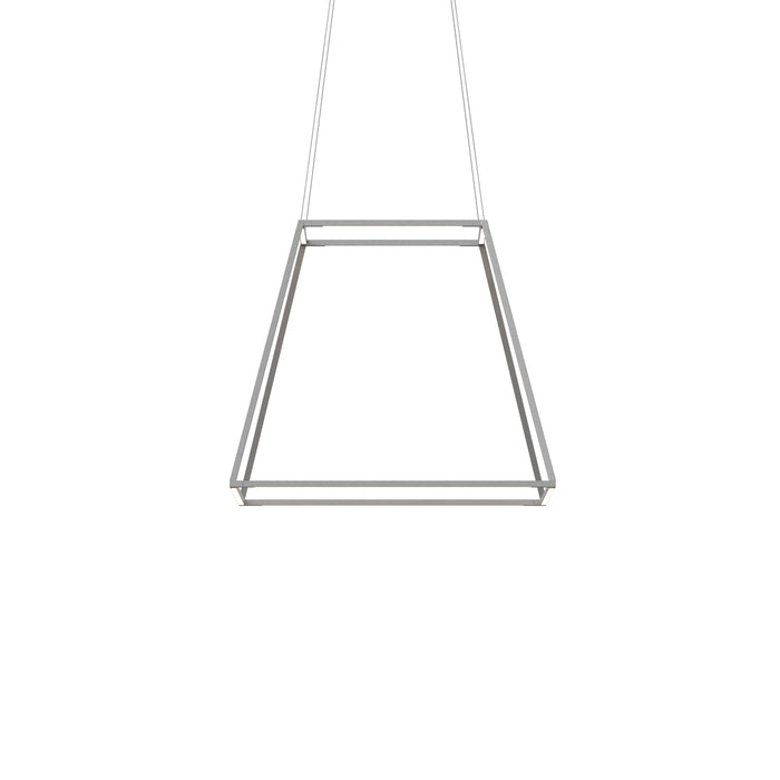 Z-Bar Pendant Rise Medium Square, Soft Warm, Silver, 26" x 26" x 22"
