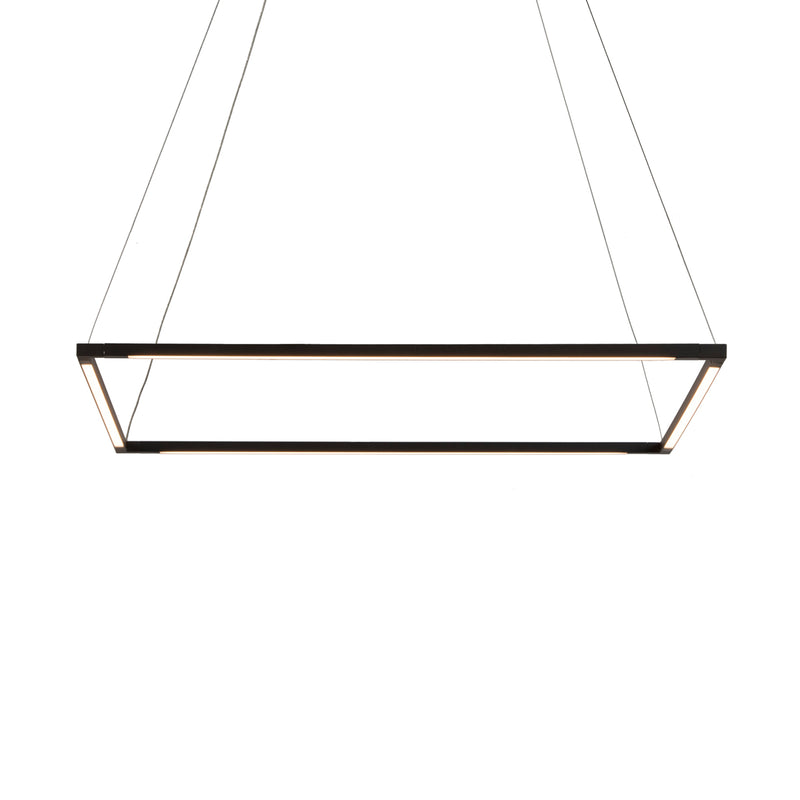 Z-Bar Pendant Medium Square, Soft Warm, Matte Black, 26" x 26"