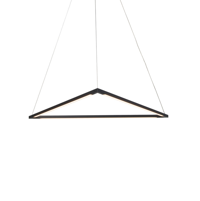 Z-Bar Pendant Medium Triangle, Soft Warm, Matte Black, 26" x 23"