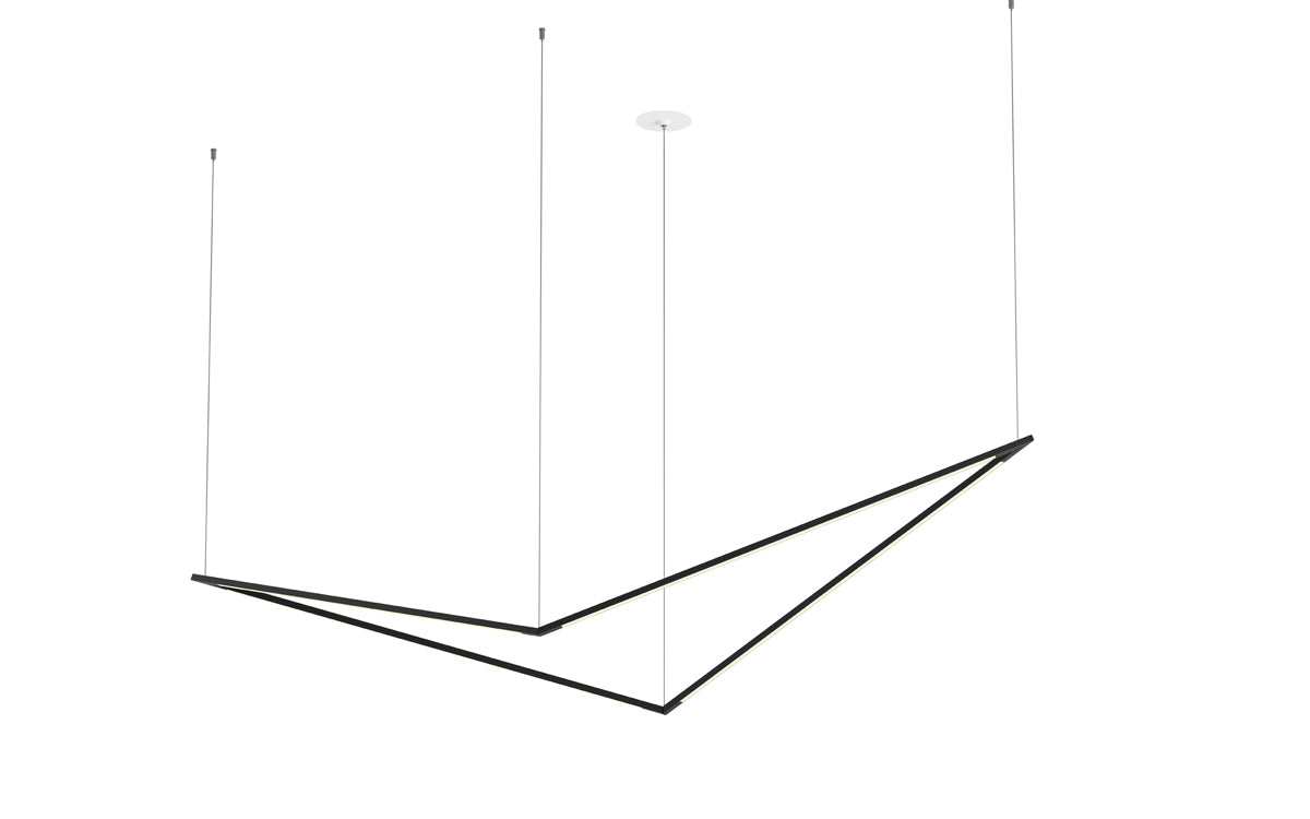 Z-Bar Pendant Large Bird, Matte Black (36" light bars)