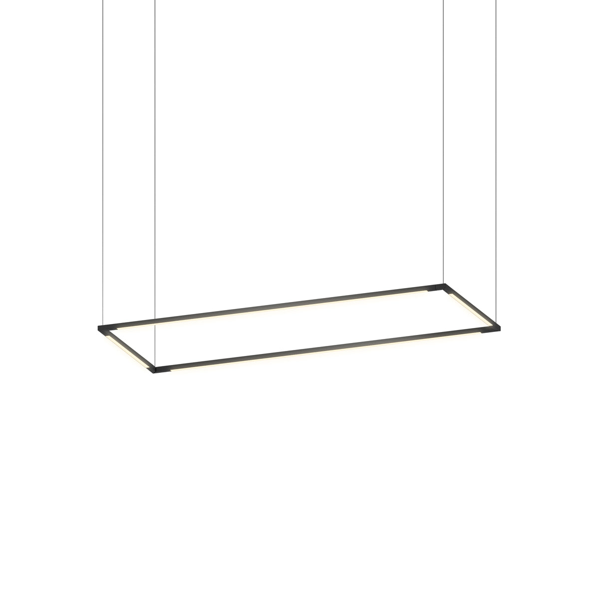 Z-Bar Pendant Medium Rectangle, Matte Black (12"/36" light bars)