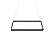 Z-Bar Pendant Rise Small Rectangle, Soft Warm, Matte Black, 40" x 14" x 12"