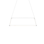 Z-Bar Pendant Rise Small Rectangle, Soft Warm, Matte White, 40" x 14" x 12"
