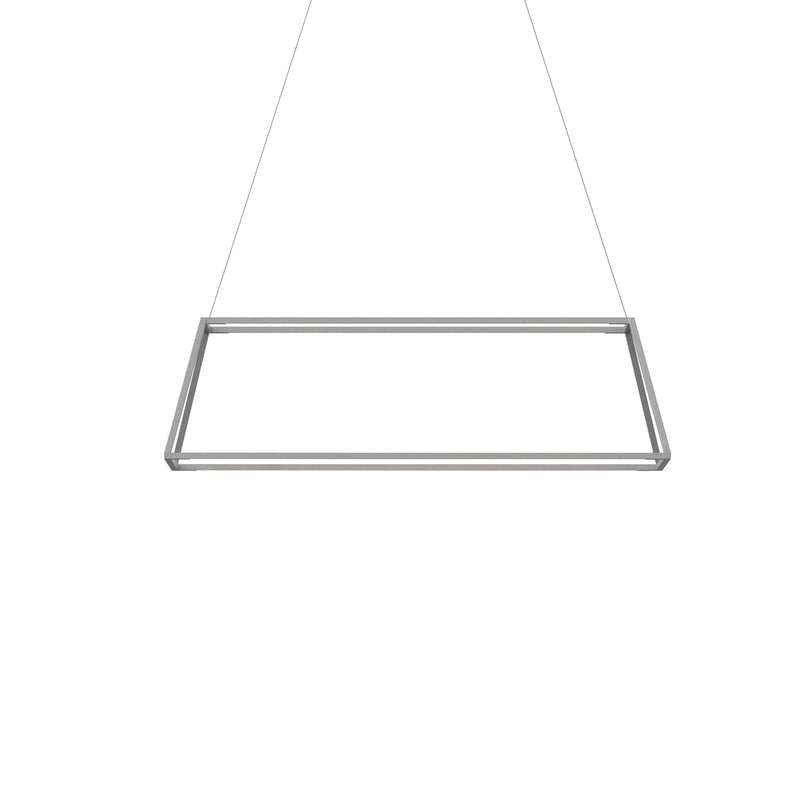 Z-Bar Pendant Rise Small Rectangle, Soft Warm, Silver, 40" x 14" x 12"