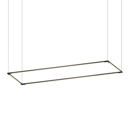Z-Bar Pendant Large Rectangle, Matte Black (16"/48" light bars)