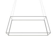 Z-Bar Pendant Rise Large Square, Soft Warm, Silver, 51" x 51" x 20"