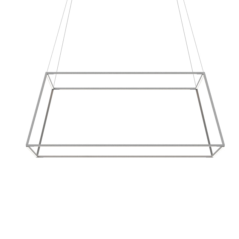 Z-Bar Pendant Rise Large Square, Soft Warm, Silver, 51" x 51" x 20"