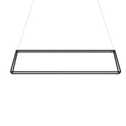 Z-Bar Pendant Rise Large Rectangle, Soft Warm, Matte Black, 56" x 14" x 12"